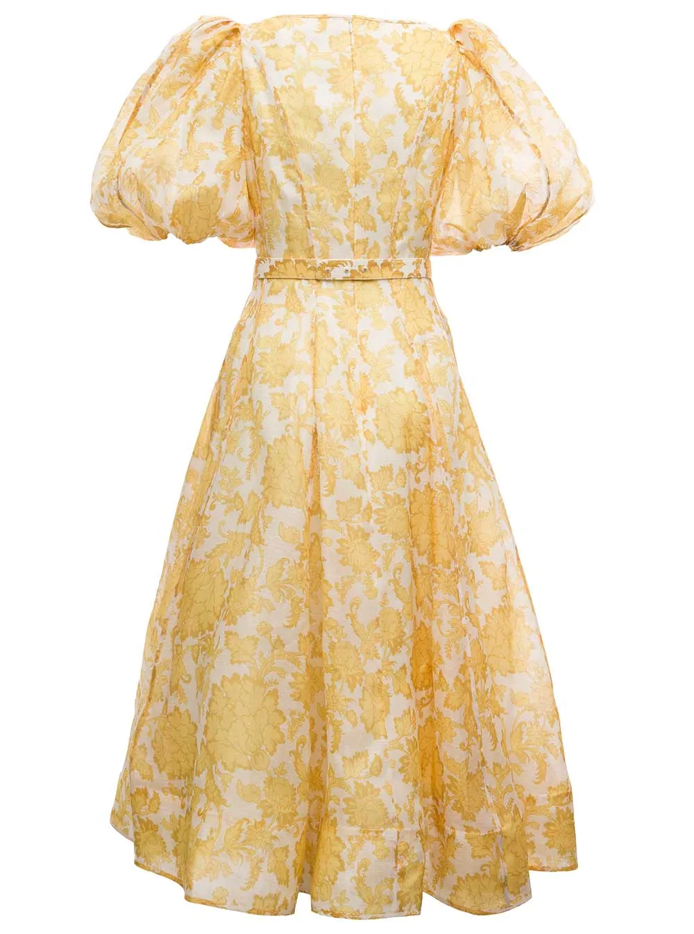 Zimmermann Postcard Puff Sleeved Midi Dress