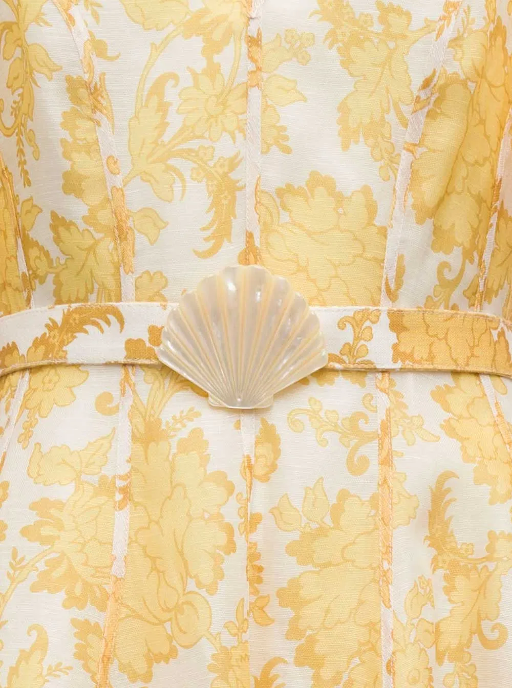 Zimmermann Postcard Puff Sleeved Midi Dress