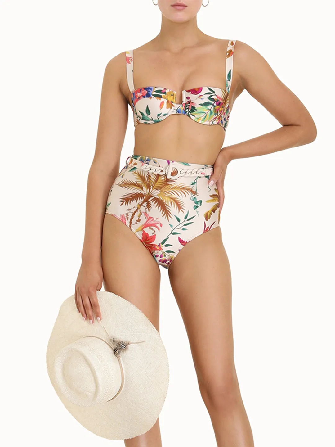 Zimmermann Tropicana Balconette Floral Print Bikini Top